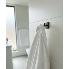 Emfa Aksesuar Siyah Bornozluk Askılık - Premium Siyah Bornoz Askısı %100 Pirinç Paslanmaz