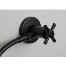 Emfa Aksesuar Lüx Siyah Taharet Musluğu ve Flex Hortum - Modern Taharet Musluğu