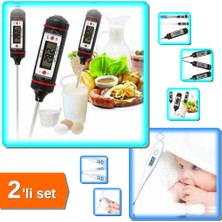 Hereveoyuncak Dijital Gıda Termometreesi Sıvı Gıda Et + Dijital Ateş Ölçer Termometre - 2li Set F8S4A2