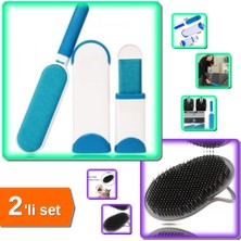 Hereveoyuncak Kendini Temizleyen Tüy Toplama Fırçası Seti + Kedi Yıkama Fırçası - 2li Set D2C9U2