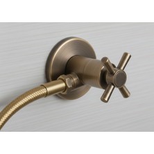Emfa Aksesuar Lüx Antik Gold Taharet Musluğu ve Flex Hortum - Modern Taharet Musluğu