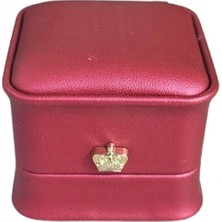 Özer Kutu Deri Küpe Kutusu Lüks (Kırmızı)