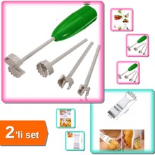 Hereveoyuncak 4 Başlık Sebze Patlıcan Oyma + Rende Soyacak 5 Fonksiyonlu Sebze Meyve Soyucu - 2li Set Q8V2F8