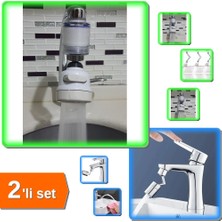 Hereveoyuncak Filtreli 360 Derece Döner Musluk Başlığı + 720 Derece Su Tasarruflu Musluk Başlığı 2'li Set Y9K3QW