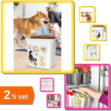 Hereveoyuncak Mama Saklama Kabı Kapaklı 6 Lt Organizer + Buzdolabı Düzenleyici Sepet Gri - 2li Set Y1J1P9