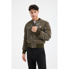 G-FOX Chmps ?! Parısse Erkek Kısa Kapşonsuz Bomber Şişme Mont Dik Yaka Günlük Spor Kışlık Dış Giyim 9757E