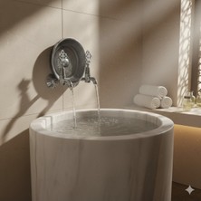 Emfa Aksesuar Krom Eskitme Kurna Seti - Hamam Muslukları Seti 2 Adetkrom Musluk 1 Adet Ağır Hamam Tası