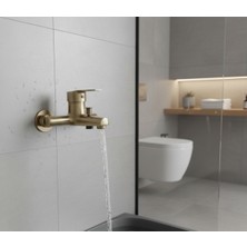 Emfa Aksesuar Antik Eskitme Banyo Bataryası - Mat Gold Banyo Musluğu