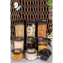 Comprox 9'lu Petek Sert Kare Erzak Saklama Kabı Seti - Vakumlu Hava Aldırmaz Kapak, Düzenleyici Bpafree