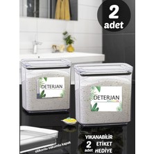 Comprox Renkli Deterjan &amp; Deterjan Dikdörtgen 2,2 Lt Vakum Kapaklı 2'li Set Saklama Kutusu