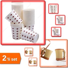 Hereveoyuncak 100’LÜ Karton Bardak + Su Isıtıcı Türk Kahvesi Makinesi Seti - Ofis ve Piknikte Pratik Çözüm T9J4KP