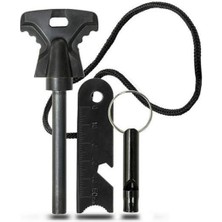 Hayat Store Acil Durum Magnezyum Çubuk Çakmaktaşı Hayatta Kalma Ateş Başlatıcı Çakmak Kiti Düdük Hediyel ( Lisinya )