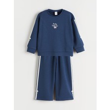 Noble Kids Pretty Little One Baskılı Lacivert Takım – Beyaz Çizgili, Kız Çocuk, 2–8 Yaş