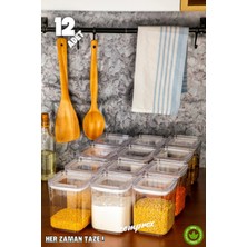 Comprox 12LI 900ML Sert Kare Erzak Saklama Kabı Seti - Vakumlu Hava Aldırmaz Kapak, Düzenleyici Bpafree