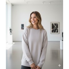 Ebrita Moda Bisiklet Yaka Yumuşak Kumaşlı Sweatshirt