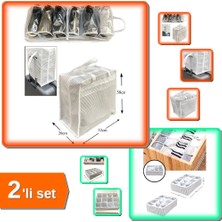 Hereveoyuncak 12 Bölmeli Pratik Çekmece Düzenleyici + Ayakkabı Taşıma Çantası 2li Set - A1B2C3