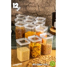 Comprox 12'li 1200ML Sert Kare Erzak Saklama Kabı Seti - Vakumlu Hava Aldırmaz Kapak, Düzenleyici Bpafree