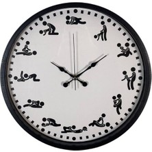 Kamasutra Temalı (Pozizyonlu) Duvar Saati Siyah