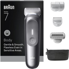 Braun Vücut Tıraş Makinesi Series 7, +6 Aksesuar, Kompakt, Smartlight, - Hediyeli