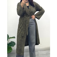 Nisum Moda Triko Görünümlü Kuşaklı Hırka