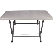 Katlanır Masa 70X120 Cm, H=75 Cm, Metal Ayaklı, Plastik, Kahve, Zeugma Eko
