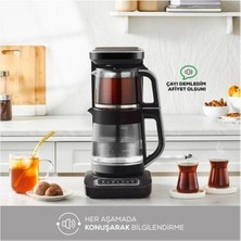 Karaca Yeni Çaysever Robotea Connect Wifi Bağlantılı Premium Cam Çay Makinesi Su Isıtıcı Filtre Kahve Makinesi