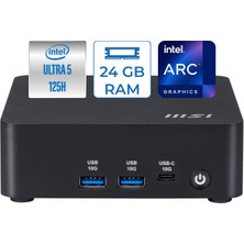 Msı Cubı Nuc Aı 1umg Intel Core Ultra 5 125H 4.5ghz 24GB 4tb SSD Intel Arc Graphics Windows 11 Pro Taşınabilir Mini Bilgisayar MSI155005EUP08 + Zettausb