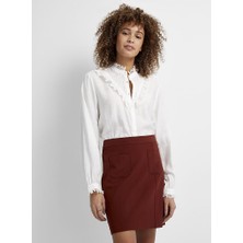 Mg Giyim Yüksel Bel  Kumaş Etek Ofis Günlük Şık