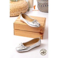 Albishoes Kadın Günlük Babet Yuvarlak Burun Balerin Babet Fiyonklu Rahat Taban Şık Kadın Babet