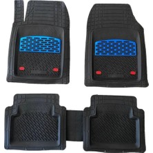 Castor Otomotiv Toyota Avensis Model Araca Uyumlu Safir Model Kromlu Oto Paspas Siyah-Mavi Renk