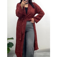 Nisum Moda Triko Görünümlü Kuşaklı Hırka