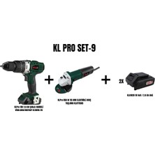 Klpro Set-9 (Şarjlı Darbeli VİDALAMA/MATKAP+850 W 115 mm Elektrikli Avuç Taşlama)