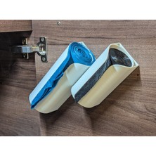 2 Adet Çöp Poşeti Haznesi 16CM-12CM Çöp Poşeti-Buzdolabı Poşeti Yapışkanlı Düzenleyici Aparat Tutucu