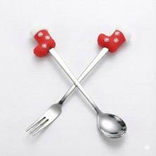 Noel Baba Çorabı Figürlü Paslanmaz Çelik Fondü ve Sunum Seti