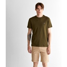Gant Erkek Yeşil Regular Fit Bisiklet Yaka T-Shirt