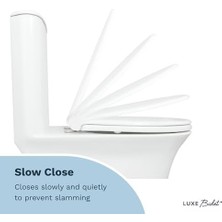 Bidet Luxe TS1008E Yavaş Kapanan, Hızlı Çıkarma Menteşeli ve Kaymaz Tamponlu Uzun Rahat Oturaklı Klozet Kapağı (Beyaz)
