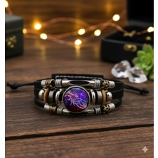 Diyar Tasarım Bolluk Bereket ve Para Akışı Çeken Yengeç Burcu Enerji Bilekliği – Deri, Unisex, Ayarlanabilir