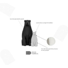 Modern Ikili Anne Yavru Ayı Biblo Seti – Siyah Beyaz Minimalist Dekoratif Heykel | Çocuk Odası & Ev Için Anlamlı Hediye