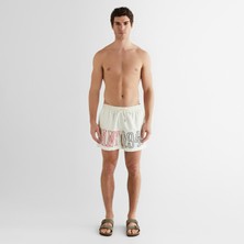 Gant Erkek Krem Regular Fit Logolu Mayo Şort