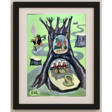 Karikatural Dilyan Dochev 29X21CM Orijinal Karikatür Tablo