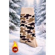 Golden Socks Erkek 3 Çift Çorap Kamuflaj Desenli havlu kalın Pamuklu Günlük Rahat Uzun