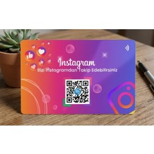 Destade Işletmeler Için Instagram Yönlendirme Kartı  Nfc + Qr Kod  Müşteri Etkileşim Kartı
