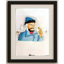 Karikatural Nguyen Huy Thien 29X21CM Orijinal Karikatür Tablo