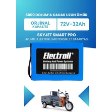 Electroll Skyjet Smart Pro Uyumlu Batarya (Standart Kapasite) Lifepo4 72V 32AH Elektrikli Motorsiklet Bataryası