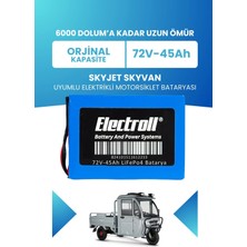 Electroll Skyjet Skyvan Uyumlu Batarya (Standart Kapasite) Lifepo4 72V 45AH Elektrikli Motorsiklet Bataryası