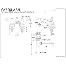 GKB252AL Magellan Ikiz Kollu 10 cm Merkez Set Lavabo Musluğu, Cilalı Pirinç