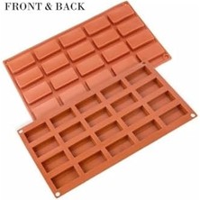 Silikon Dikdörtgen Reçine-Epoksi-Polyester-Sabun Kalıbı 20’li Silikon Sarı Sarı ECMELNM21