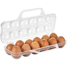 Saplı 12'li Yumurta Taşıma Kutusu, Plastik Buzdolabı Için Yumurtalık Pikniklik Pratik Yumurta Taşıma Kabı (Şeffaf, 1 Adet)