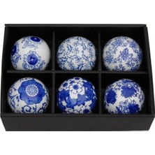 Oriental Möbel 7,6 cm Blau & Weiß Porzellan Dekoration Ball Set (B)