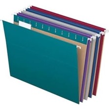 Geri Dönüştürülmüş Asma Dosya, Mektup Boyutu, Farklı Takı Renkleri, Çocuklar Için Güvenli Dosyalama Için Iki Renkli, 1/5 Kesim Sekmeler, Kutu Başına 25 (81667)